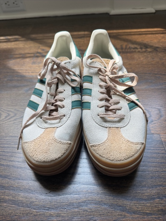 adidas Shoes - adidas Cream, Teal and Tan Suede Platform Sneakers